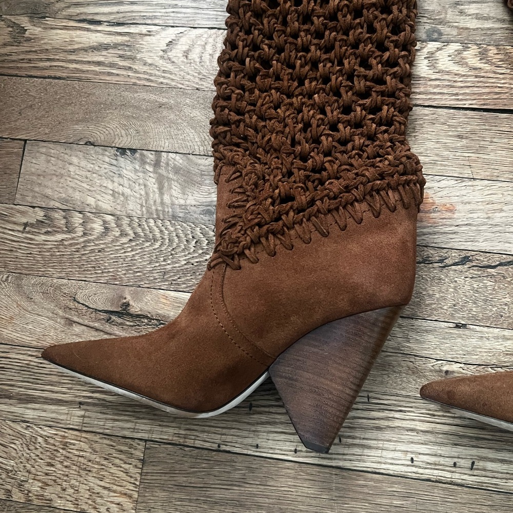 Saint Laurent Suede Twine Niki 105 Boot - Picture 4 of 14